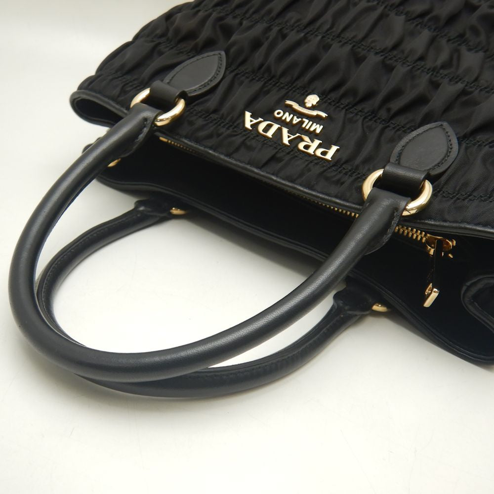 Prada Nylon Leather Handbag 1BA173