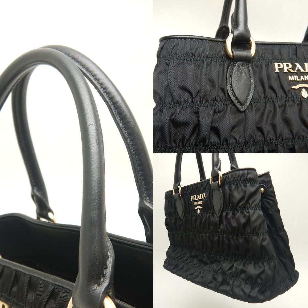 Prada Nylon Leather Handbag 1BA173