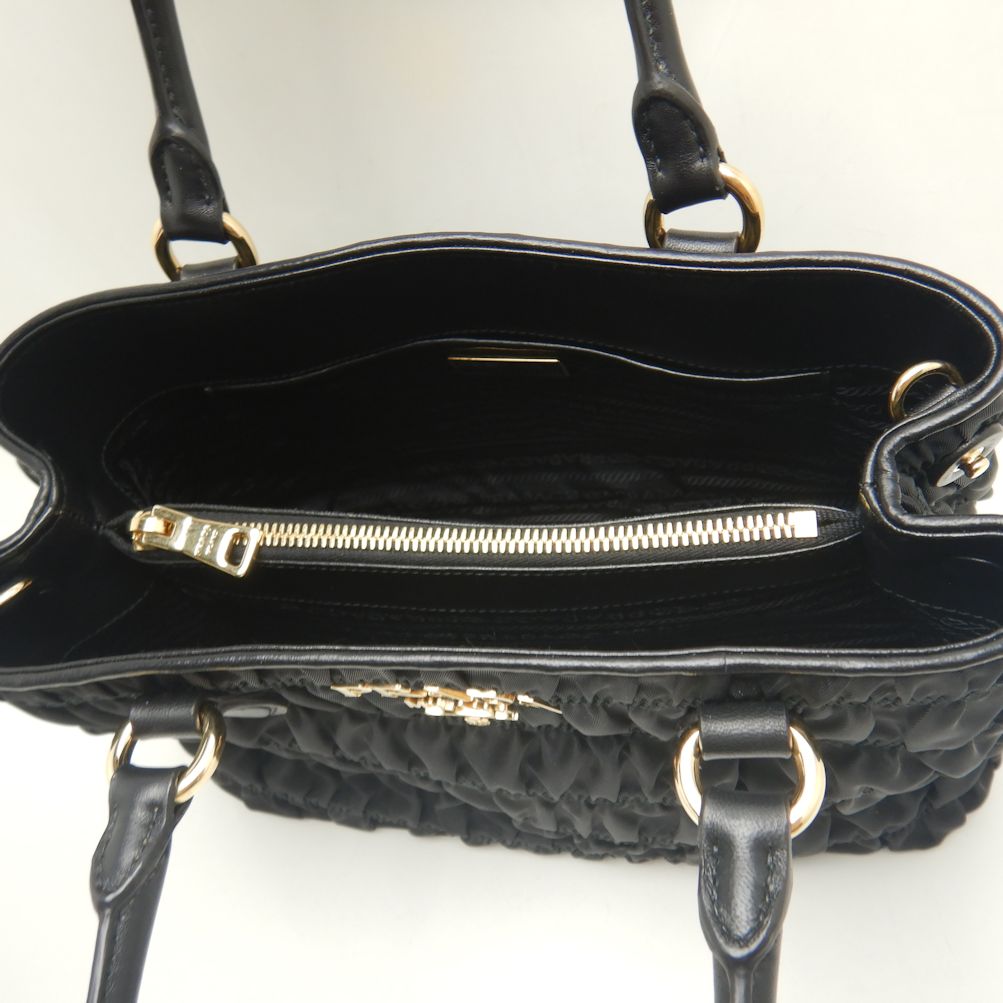 Prada Nylon Leather Handbag 1BA173