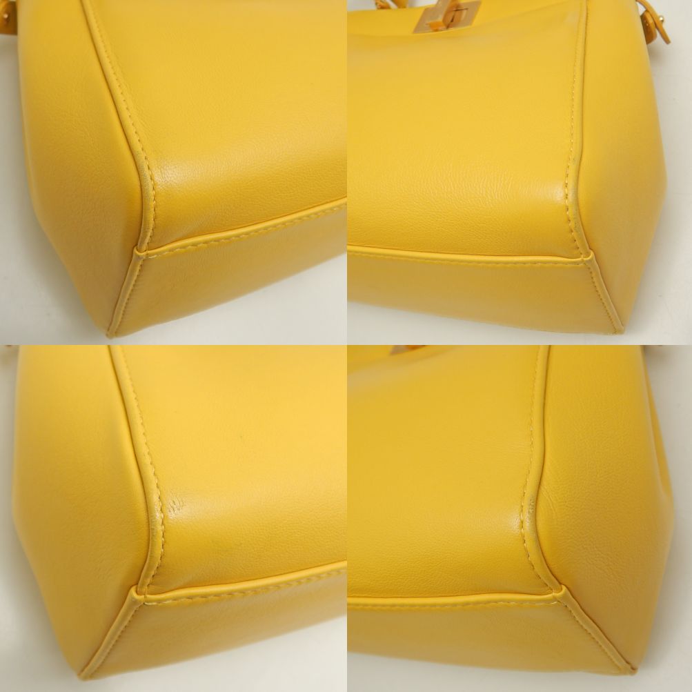 Fendi Peekaboo Mini Leather Handbag Yellow