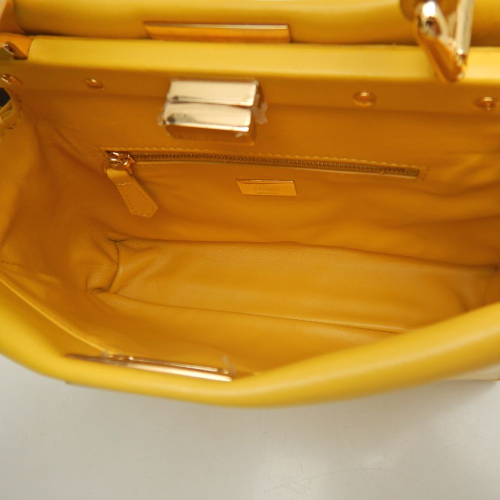 Fendi Peekaboo Mini Leather Handbag Yellow