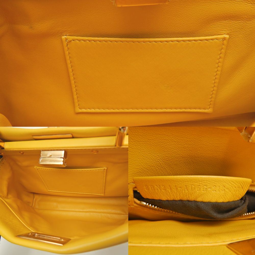 Fendi Peekaboo Mini Leather Handbag Yellow