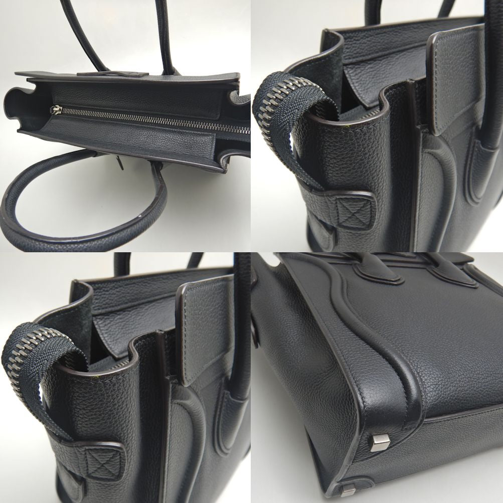 Celine Luggage Micro Shopper Handbag Black