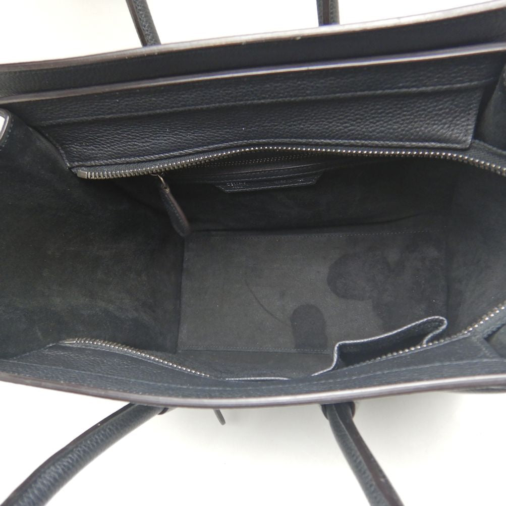 Celine Luggage Micro Shopper Handbag Black