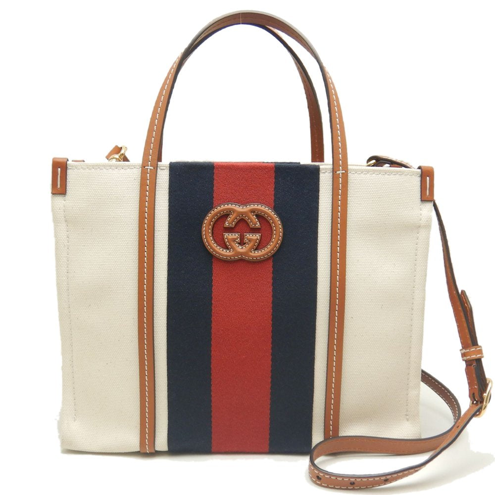 Gucci Small Canvas 2WAY Tote Bag 727728