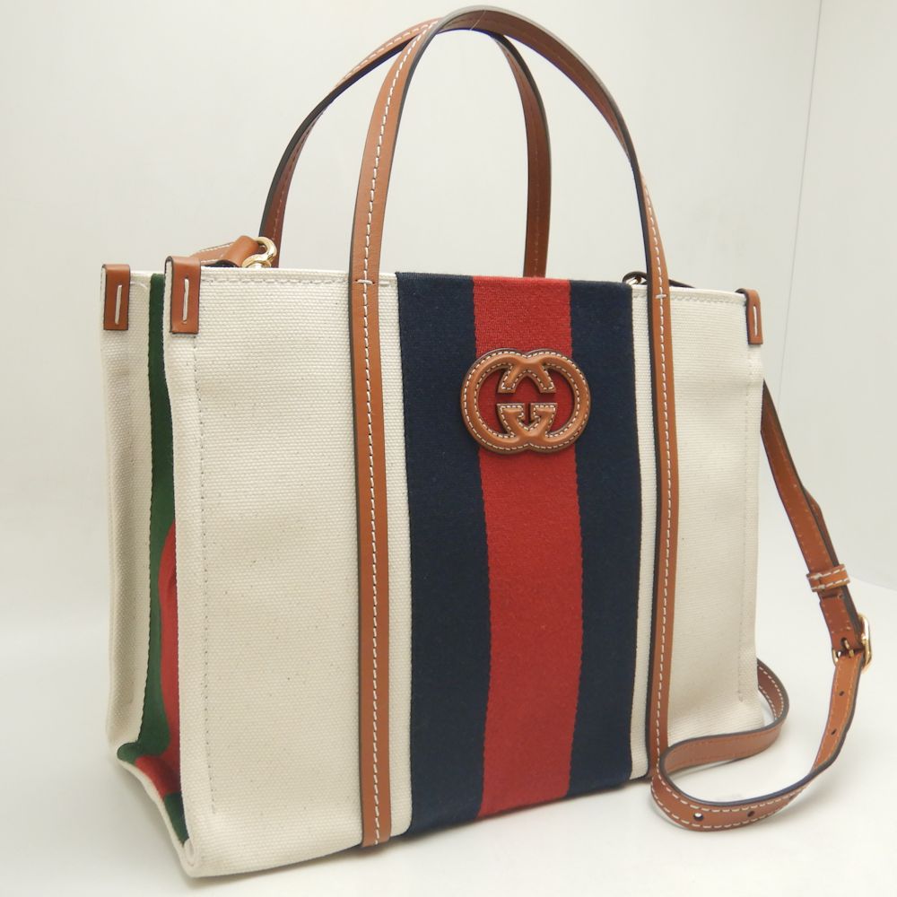 Gucci Small Canvas 2WAY Tote Bag 727728