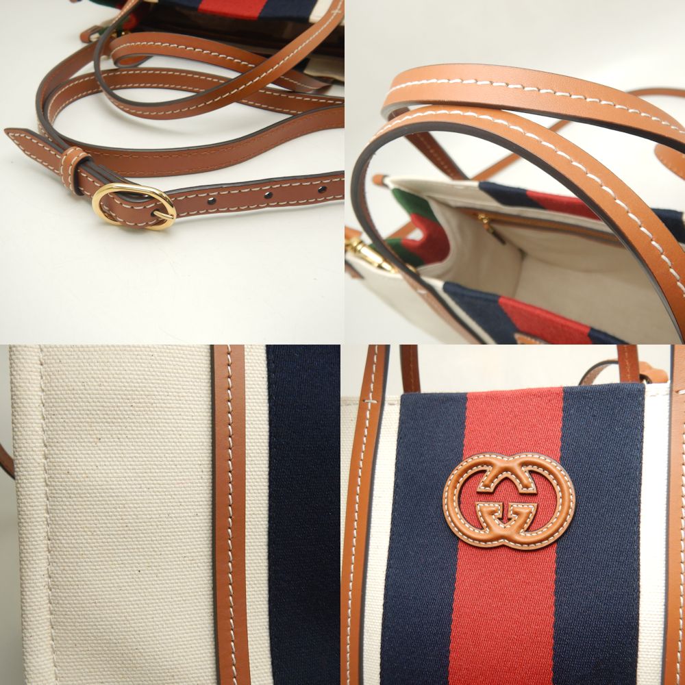 Gucci Small Canvas 2WAY Tote Bag 727728