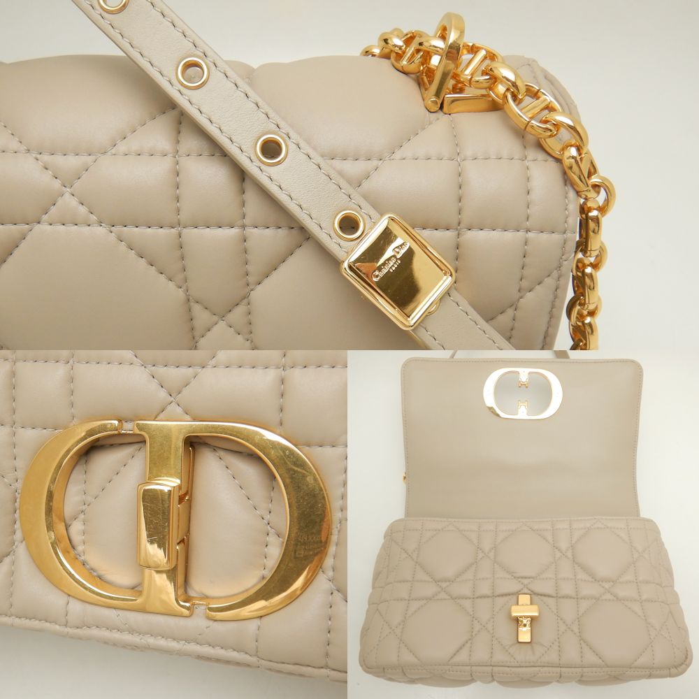 Dior Caro Medium Shoulder Bag Beige