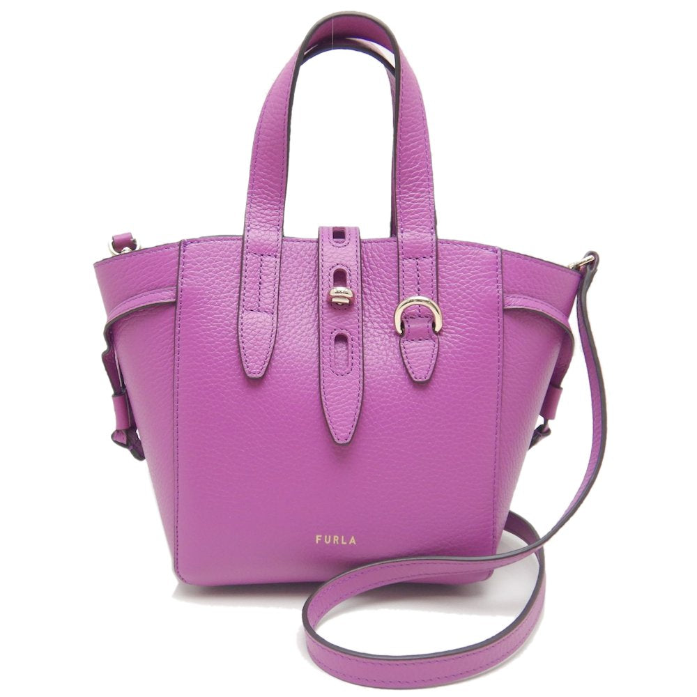 Furla Leather 2WAY Mini Tote Bag Purple