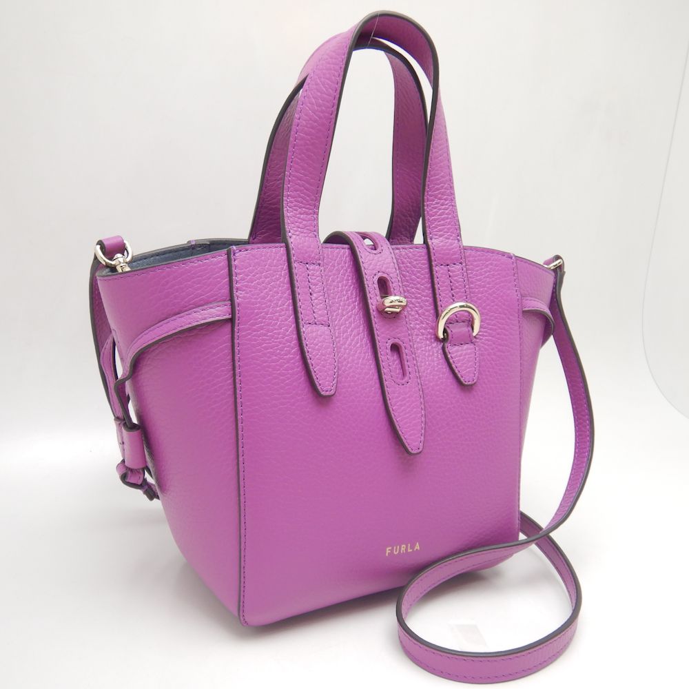 Furla Leather 2WAY Mini Tote Bag Purple