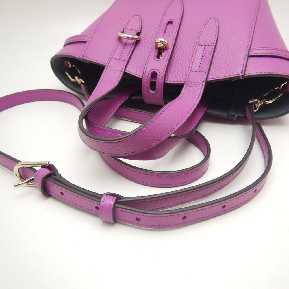 Furla Leather 2WAY Mini Tote Bag Purple