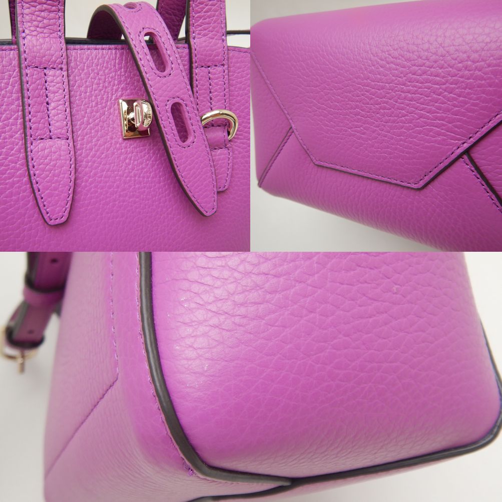 Furla Leather 2WAY Mini Tote Bag Purple