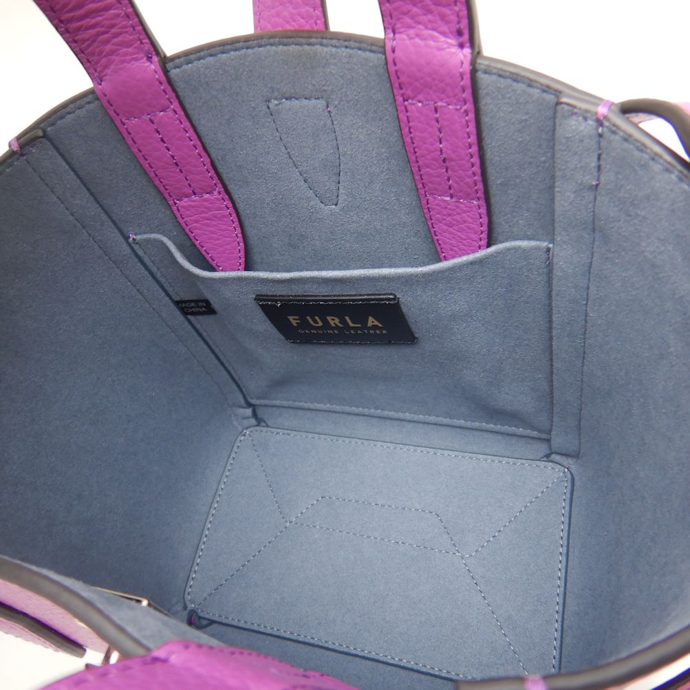 Furla Leather 2WAY Mini Tote Bag Purple