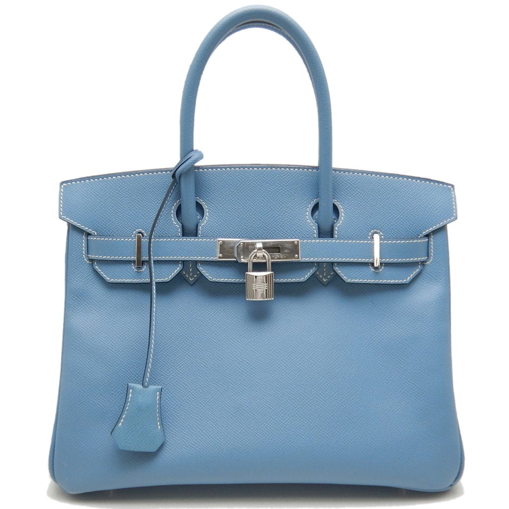 Hermes Birkin 30 Handbag Blue Jean