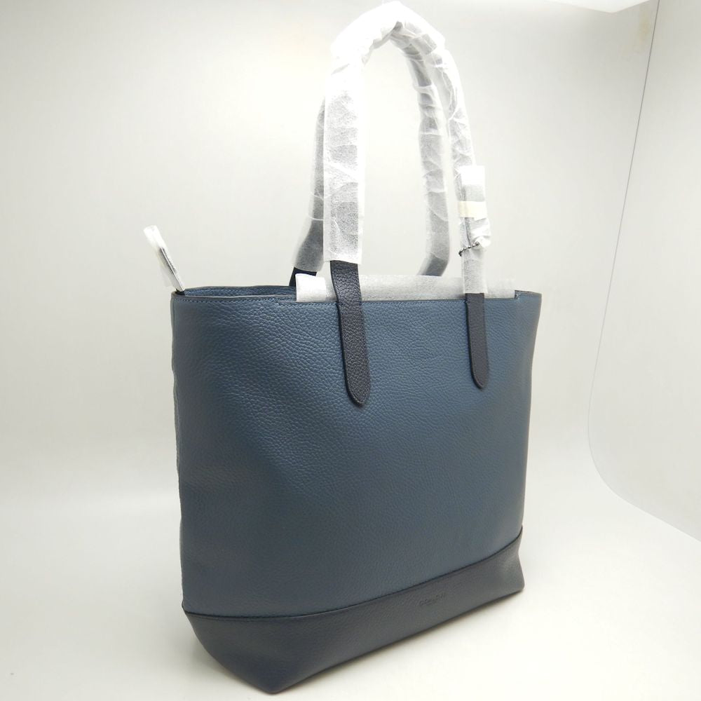 バッグ COACH Hamilton Tote Pebble Leather Navy Coach Hamilton Pebble Leather Tote Bag – LuxUness