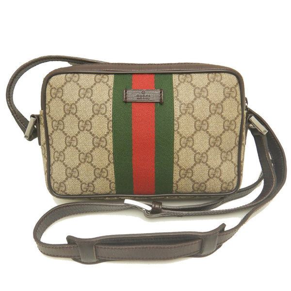 Gucci GG Supreme Canvas Leather Shoulder Bag