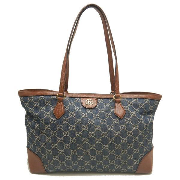 Gucci Ophidia Cotton Denim Leather Tote Bag