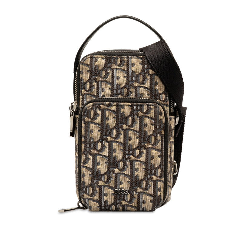 Dior Oblique Trotter Phone Case Canvas Shoulder Bag in Excellent condition