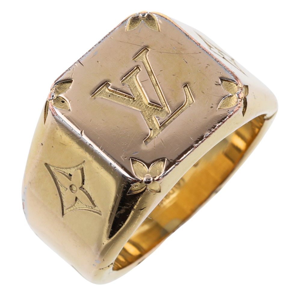 Louis Vuitton Monogram Ring Signet  Metal Ring M80191 in Good Condition