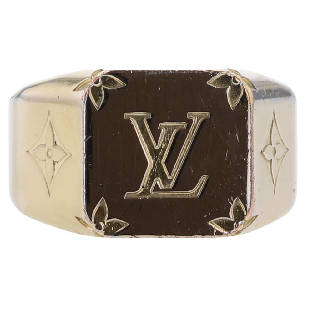 Louis Vuitton Monogram Ring Signet  Metal Ring M80191 in Fair condition