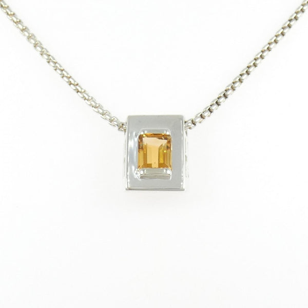Hermes 925 Silver Citrine Necklace
