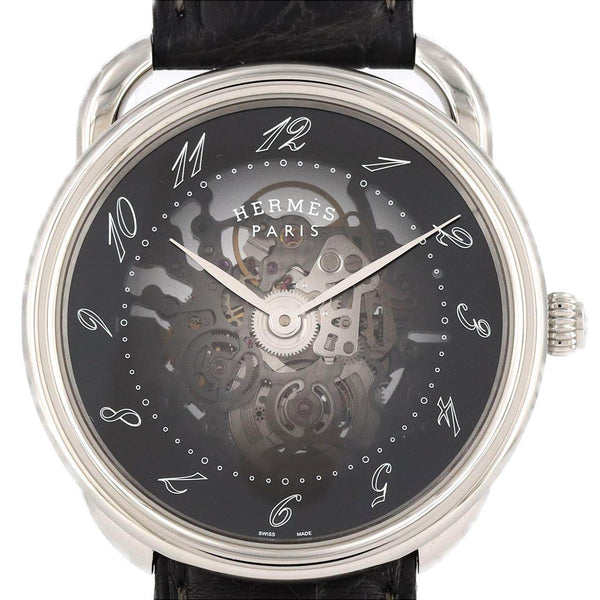 Hermes Arceau Skeleton Stainless Steel Watch