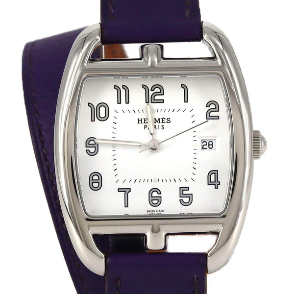 Hermes Cape Cod Tonneau Double Tour Stainless Steel Watch