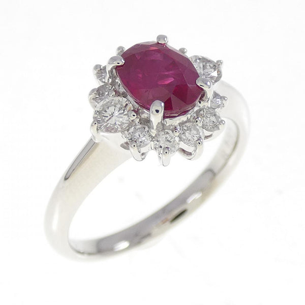 Platinum Ruby Diamond Ring