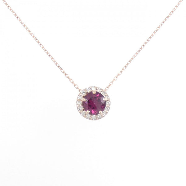 Veretta Ottavia K14 Pink Gold Garnet Diamond Necklace