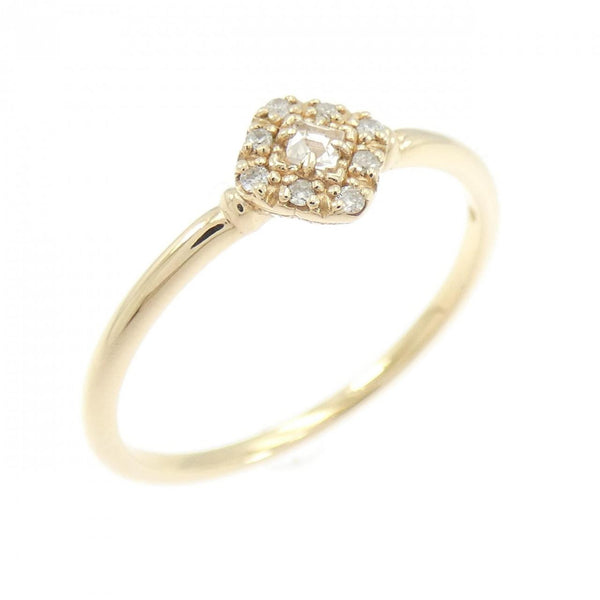 NOJESS K10 Yellow Gold White Topaz Diamond Ring