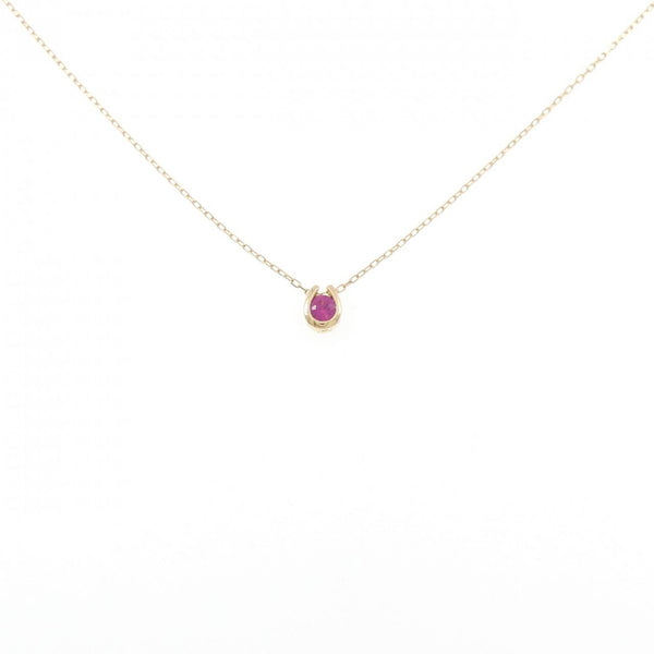 Au750 Synthetic Ruby Necklace