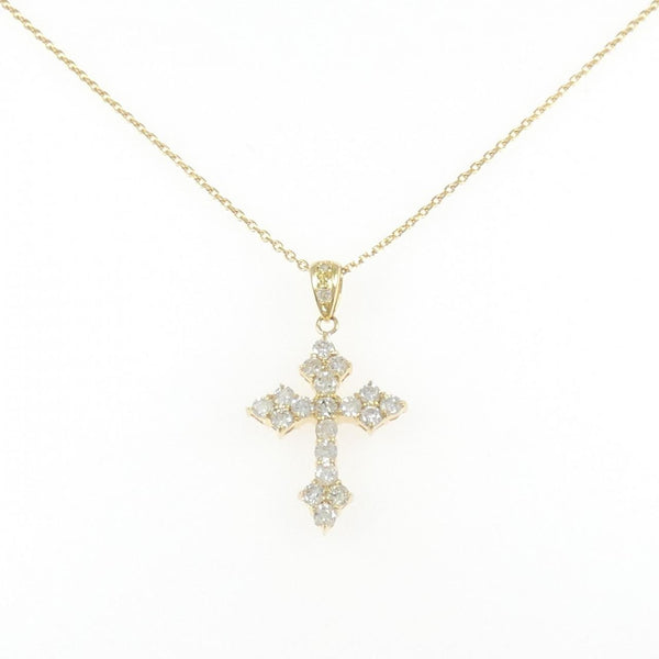 Au750 Diamond Cross Necklace