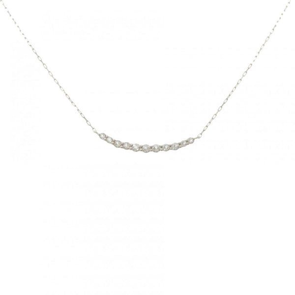 4℃ K10 White Gold White Topaz Necklace