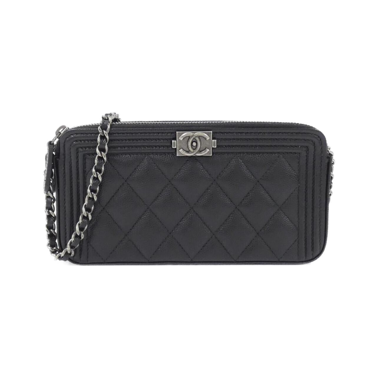 Chanel Boy Chanel Caviar Skin Chain Wallet