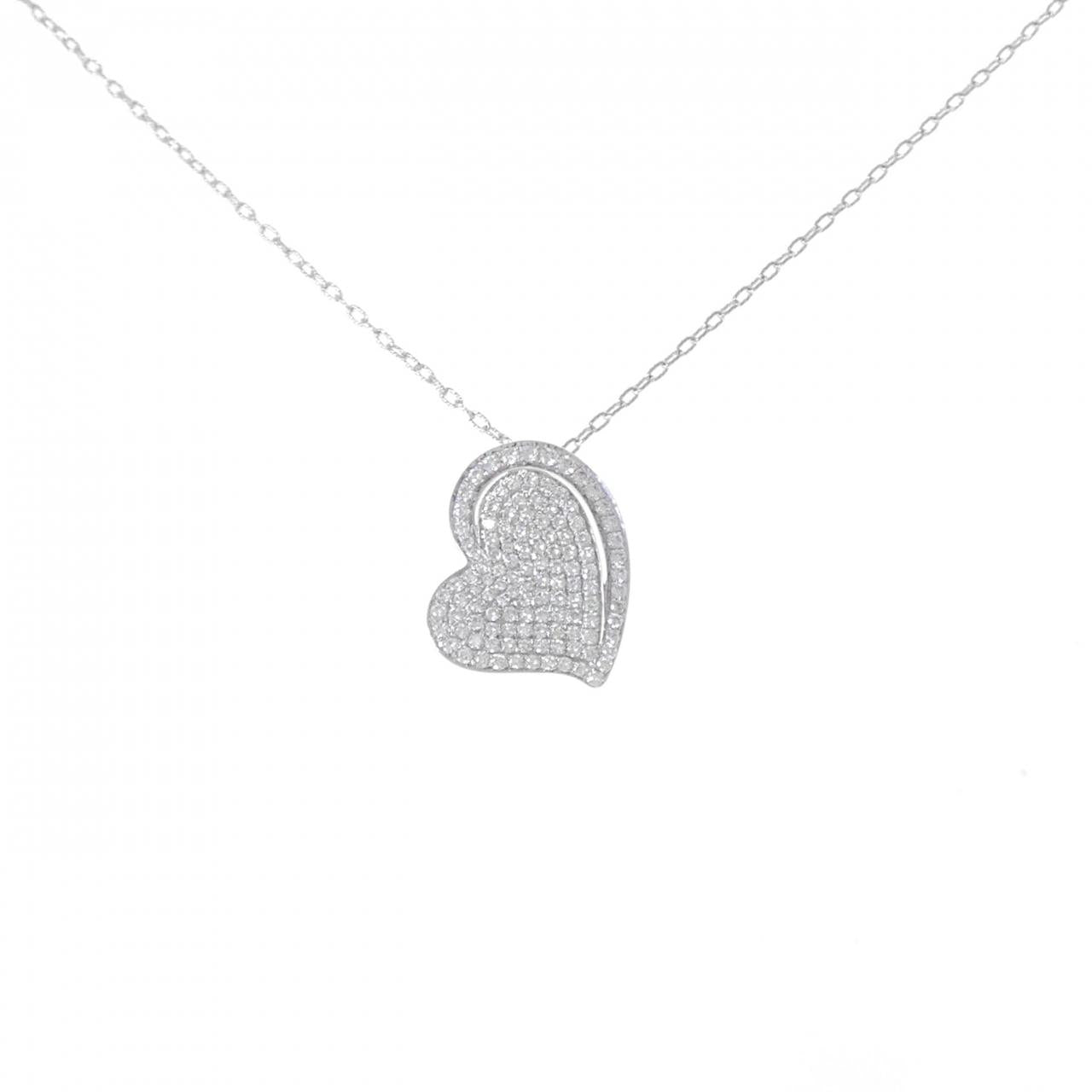 Au750 White Gold Heart Diamond Necklace
