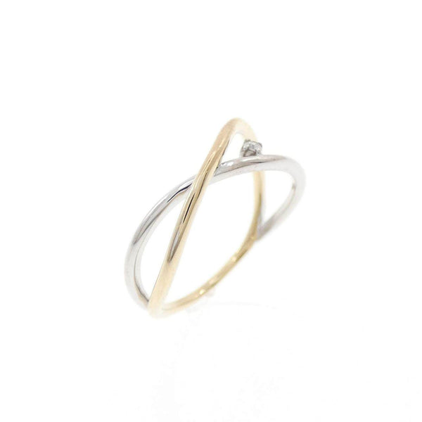 ete K10YellowGold K10WhiteGold Diamond Ring