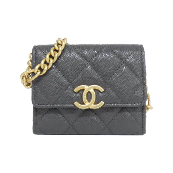 Chanel Caviar Skin Chain Clutch
