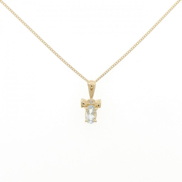 Au750 Aquamarine Diamond Necklace