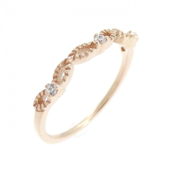 ete K10 Pink Gold Cubic Zirconia Ring