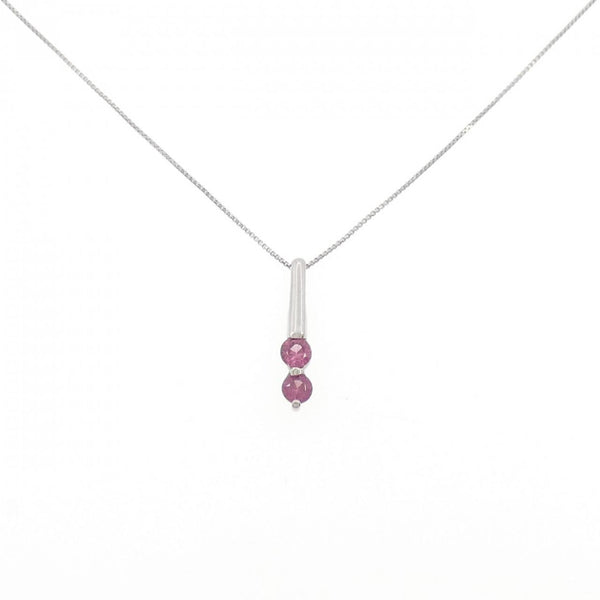 Platinum Garnet Necklace