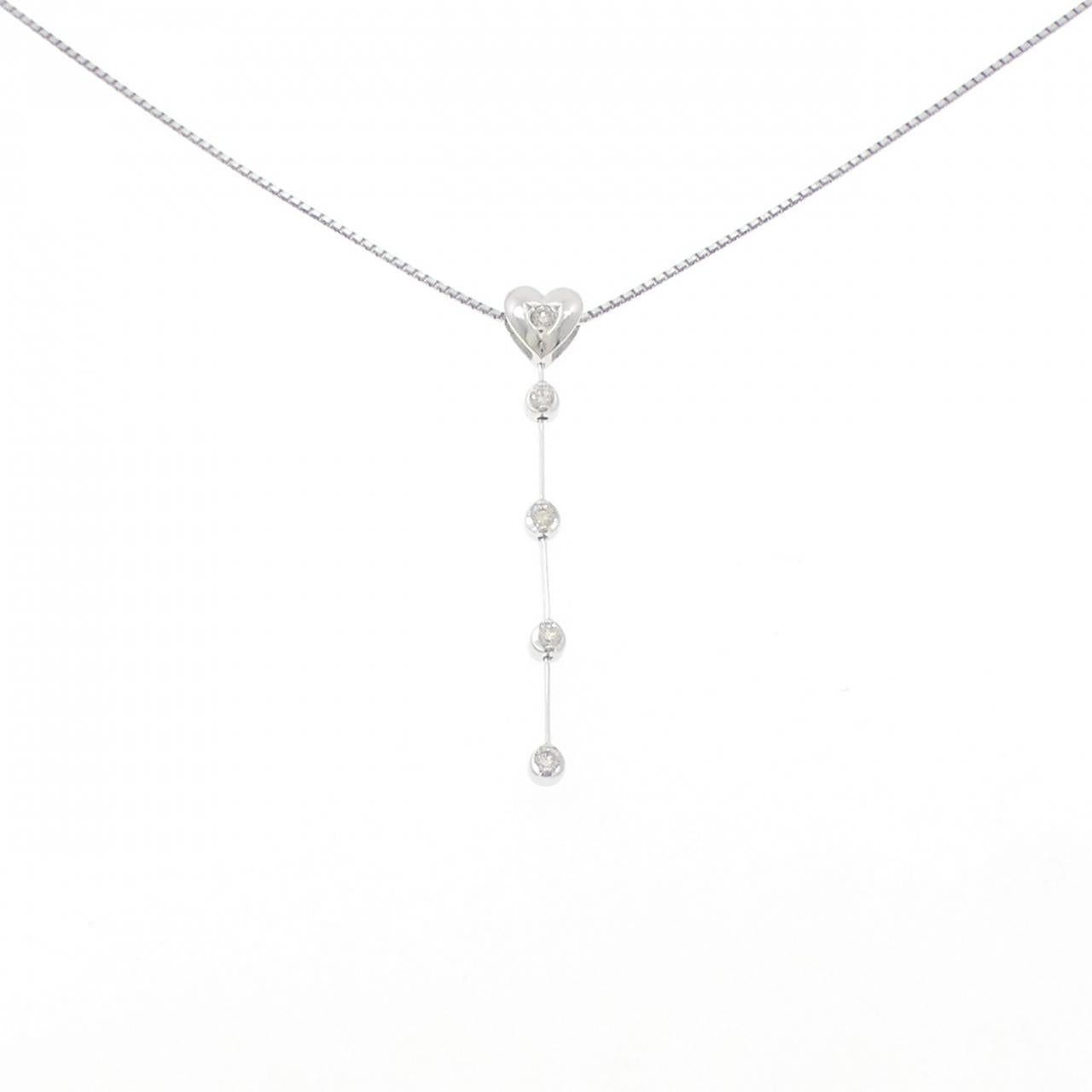 Au750 White Gold Heart Diamond Necklace