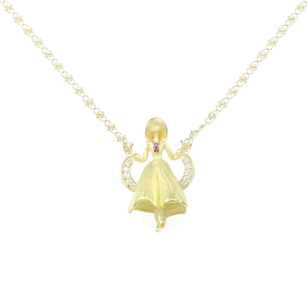 Tomoyasu Au750 Synthetic Ruby Diamond Necklace