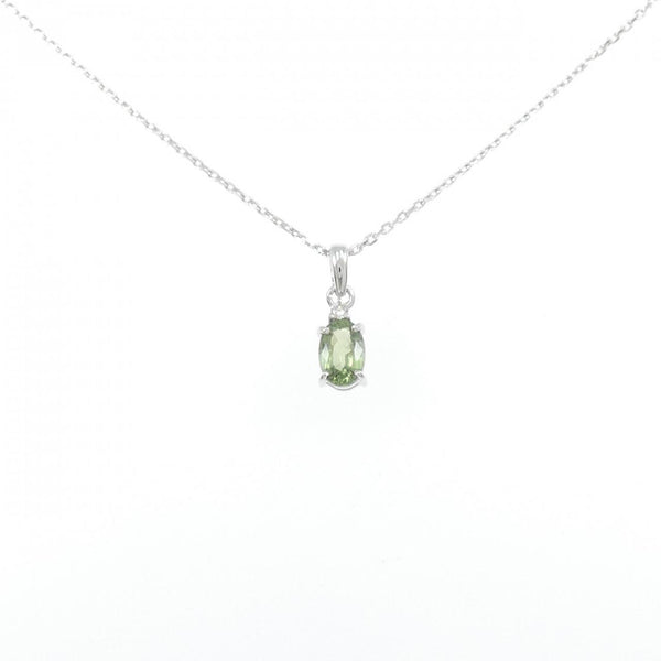 K14 White Gold Sapphire Diamond Necklace