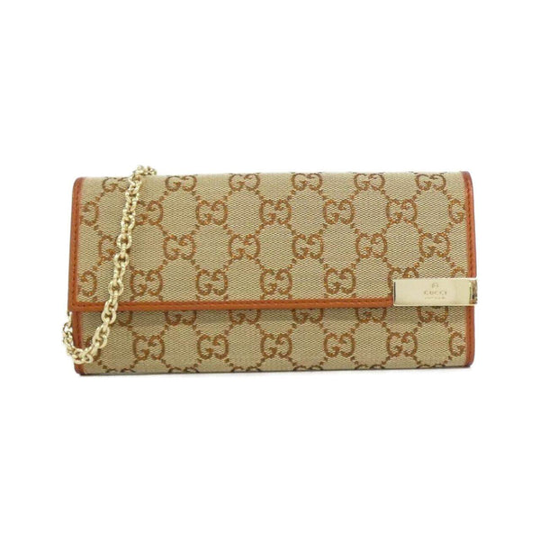 Gucci GG Canvas Metallic Leather Wallet
