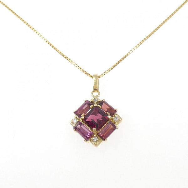 Au750 Garnet Diamond Necklace
