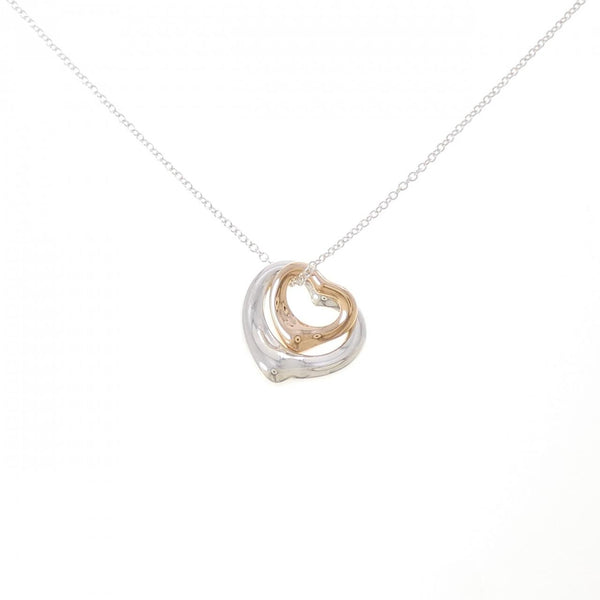 Tiffany Open Heart 925 Silver 750 Pink Gold Necklace