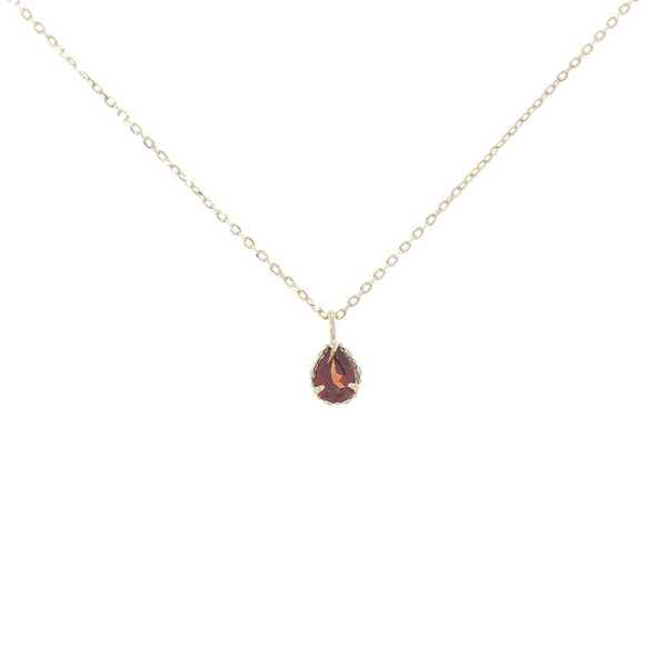 NOJESS K10 Yellow Gold Garnet Necklace
