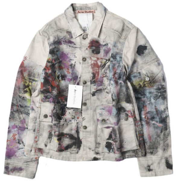 Acne Studios TROMPE L'OEIL PRINT JACKET Cotton Denim Jacket