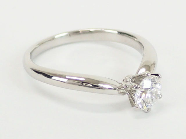 [LuxUness]  Women's Platinum Ring, Size 11, Design with 0.52ct D.VVS-2.GOOD.NONE Diamond, Pre-owned in Excellent condition
