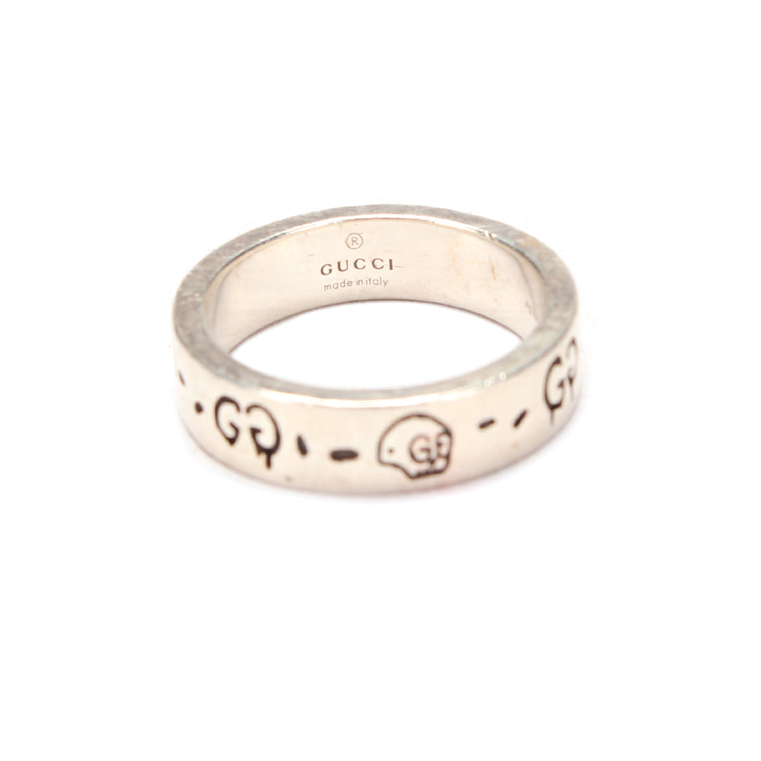 Gucci  Silver GG Ghost Icon Ring  Metal Ring in Great Condition